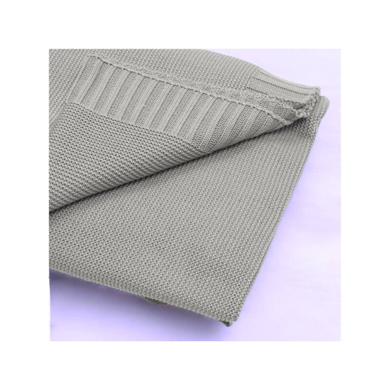 Paturica tricotata, New Baby, Antialergica si antibacteriana, Bambus, 80x100 cm, Material certificat OEKO-Tex Standard 100, 0 luni+, Grey