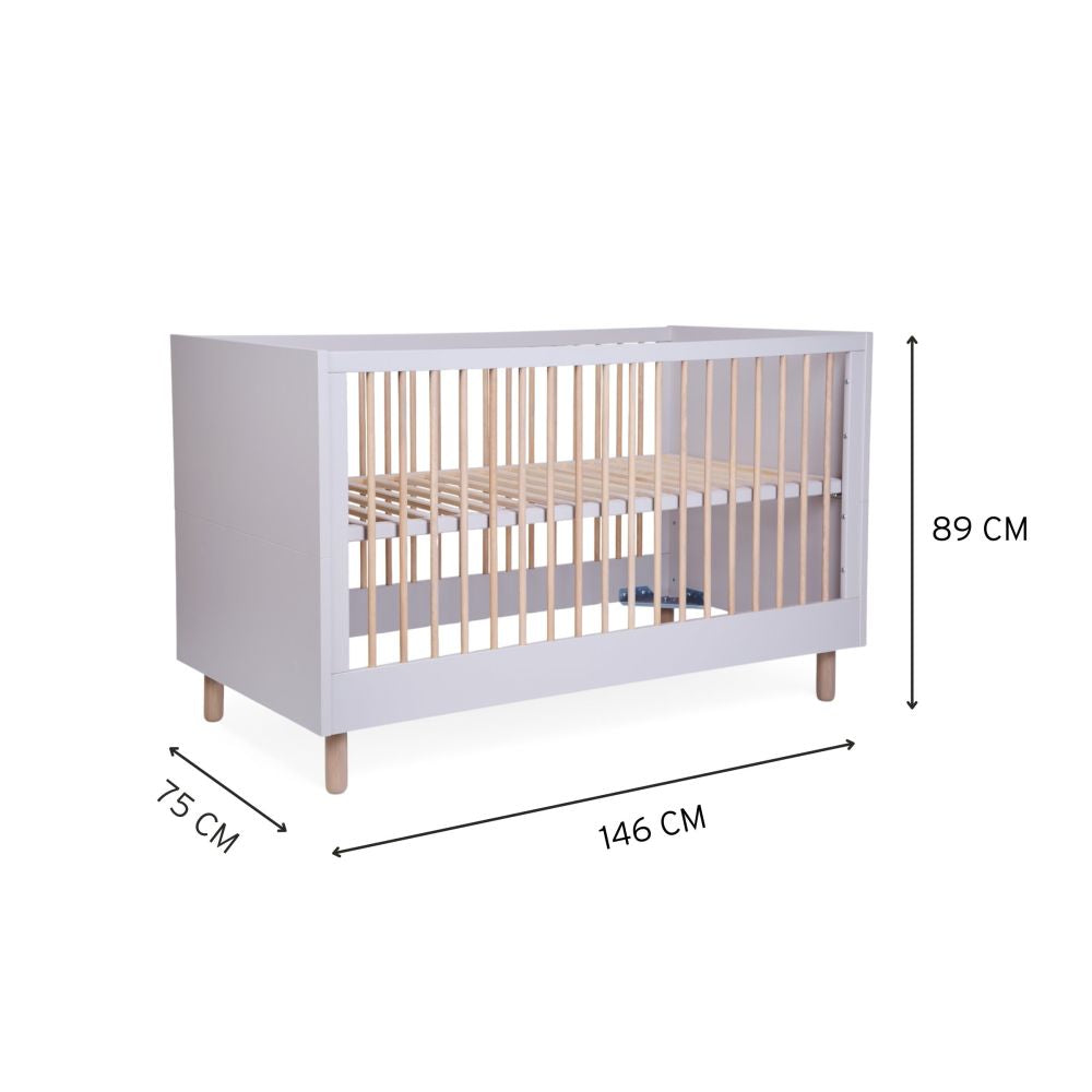 Patut Evolutiv Childhome Clay 70x140 cm Transformat in Pat Junior