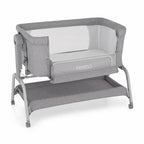 Patut co-sleeper, Feedo, Cu sistem de leganare, Inaltime adjustabila pana la 57-69 cm, sustine pana la 9 kg, 0 luni+ Gri