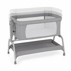 Patut co-sleeper, Feedo, Cu sistem de leganare, Inaltime adjustabila pana la 57-69 cm, sustine pana la 9 kg, 0 luni+ Gri