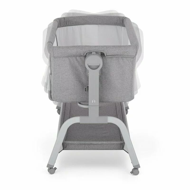 Patut co-sleeper, Feedo, Cu sistem de leganare, Inaltime adjustabila pana la 57-69 cm, sustine pana la 9 kg, 0 luni+ Gri