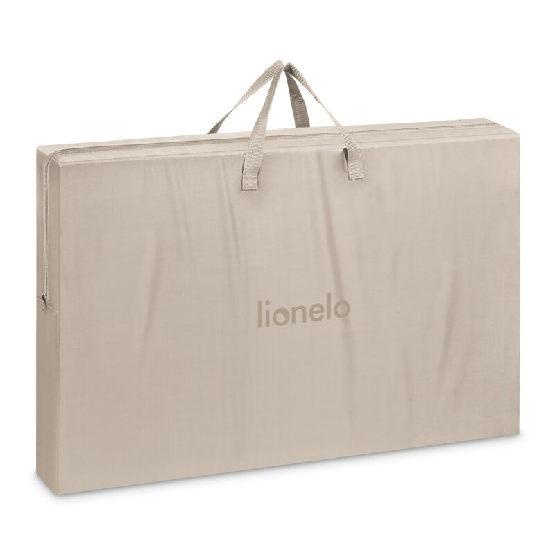 Patut co-sleeper, Lionelo, Jodie, Multifunctional, Reglabil in 6 pozitii pe inaltime, Saltea cu densitate T25, Functie de leganare, Cu plasa de tantari, Buzunar depozitare, Geanta transport, 84x48x70-80 cm, Bej