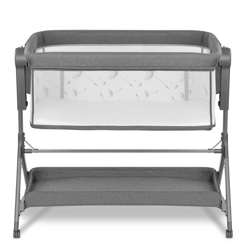Patut co-sleeper, Lionelo, Leonie, Plus, Pliabil, Cu sistem de leganare, Cu setare unghiulara, Reglabil in 6 pozitii pe inaltime, Conform cu standardele europeane de securitate EN1130 si EN16890, Gri