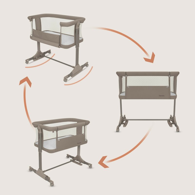 Patut Co-Sleeper Lionelo Pari Multifunctional 3 in 1 cu Leganare si Reglaj 6 Niveluri