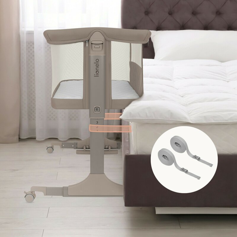 Patut Co-Sleeper Lionelo Pari Multifunctional 3 in 1 cu Leganare si Reglaj 6 Niveluri