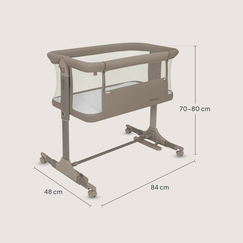 Patut Co-Sleeper Lionelo Pari Multifunctional 3 in 1 cu Leganare si Reglaj 6 Niveluri