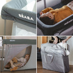 Patut de calatorie 3 in 1 Beaba Eazy Sleep Mineral Grey