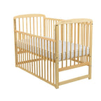 Pătuț BabyNeeds Ola 120x60 cm natur – laterala culisantă coborâtă