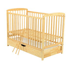 Pătuț BabyNeeds Ola 120x60 cm natur – somieră fără saltea și bare laterale detașate