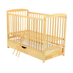 Pătuț BabyNeeds Ola 120x60 cm natur – somieră fără saltea și bare laterale detașate