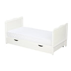 Pătuț din lemn Qmini Julia 120x60 cm, cu sertar, Alb – imagine 6