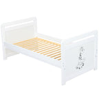 Pătuț BabyNeeds Nadia II Girafa 120x60 cm alb – pat junior cu somiera vizibilă