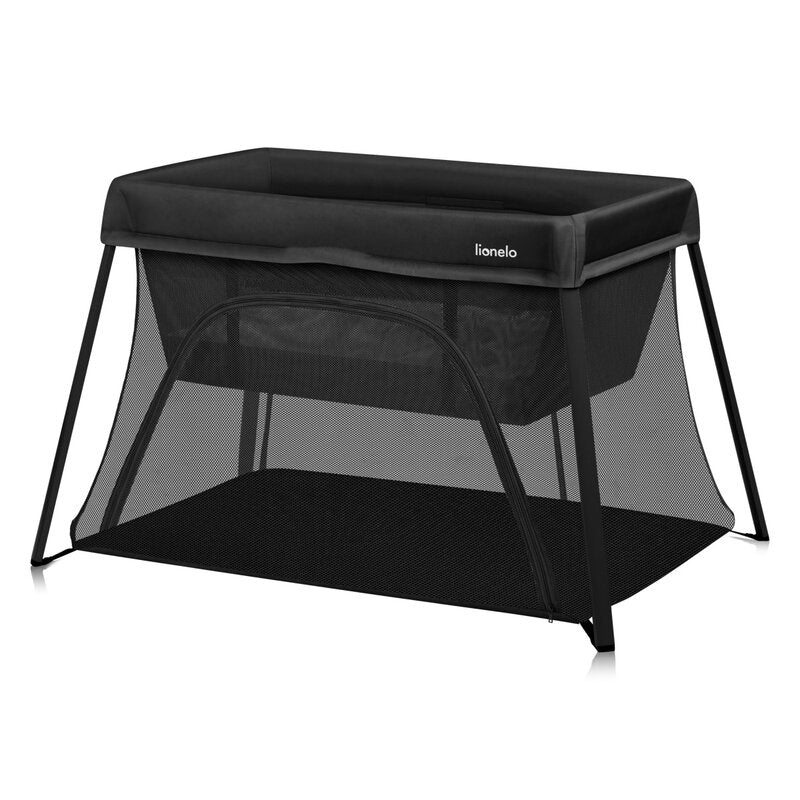 Patut multifunctional, Lionelo, Alice, 3 in 1, 2 trepte de inaltime pentru saltea, Pliabil, Material rezistent Oxford 300D, Cu iesire laterala, Geanta de transport, Pana 15 kg, 0 luni+, 104Ã—70Ã—74 cm, Negru