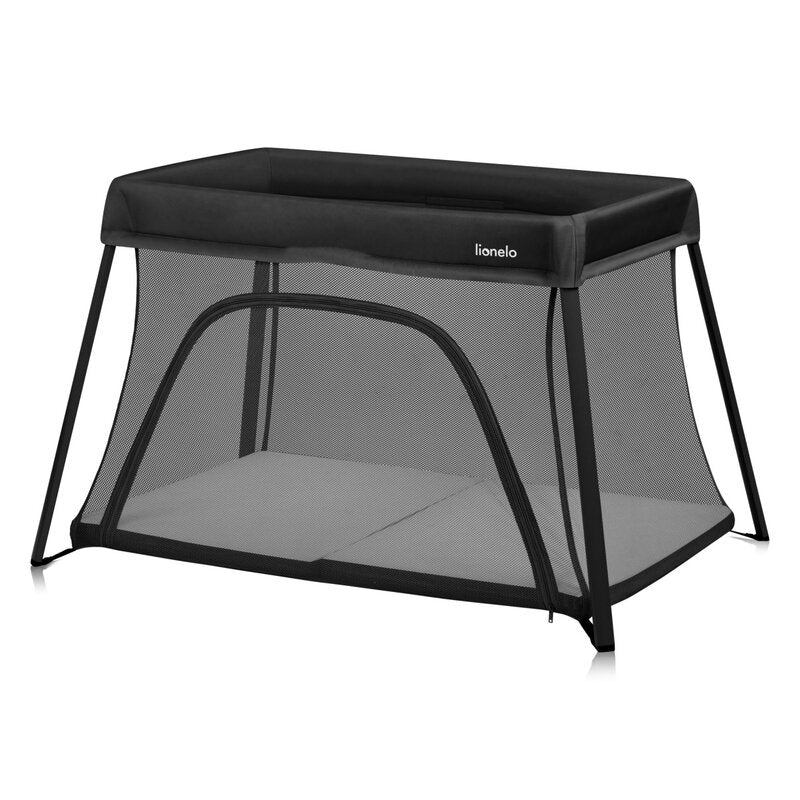 Patut multifunctional, Lionelo, Alice, 3 in 1, 2 trepte de inaltime pentru saltea, Pliabil, Material rezistent Oxford 300D, Cu iesire laterala, Geanta de transport, Pana 15 kg, 0 luni+, 104Ã—70Ã—74 cm, Negru