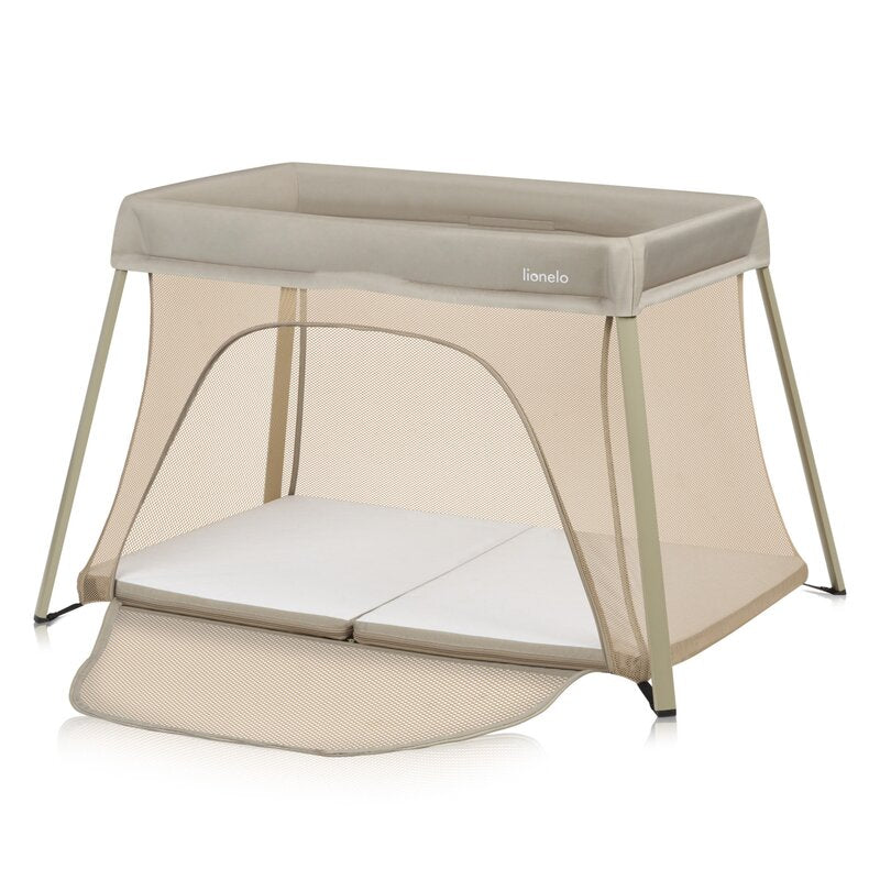 Patut multifunctional, Lionelo, Alice, 3 in 1, 2 trepte de inaltime pentru saltea, Pliabil, Material rezistent Oxford 300D, Cu iesire laterala, Geanta de transport, Pana 15 kg, 0 luni+, 104Ã—70Ã—74 cm, Bej