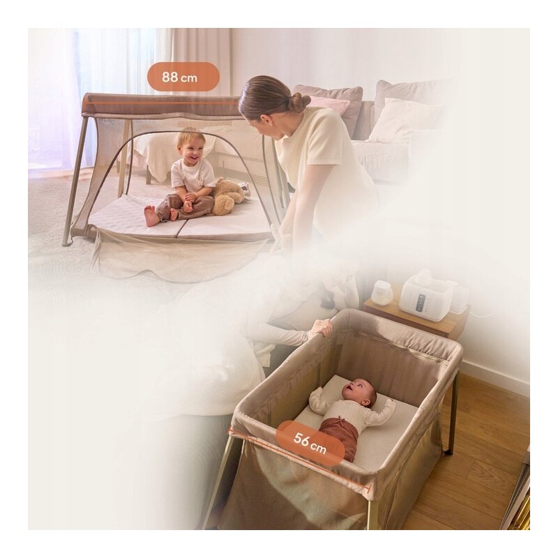 Patut multifunctional, Lionelo, Alice, 3 in 1, 2 trepte de inaltime pentru saltea, Pliabil, Material rezistent Oxford 300D, Cu iesire laterala, Geanta de transport, Pana 15 kg, 0 luni+, 104Ã—70Ã—74 cm, Gri