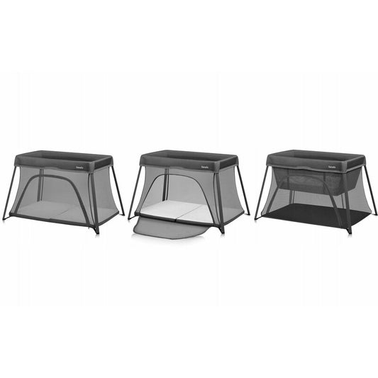 Patut multifunctional, Lionelo, Alice, 3 in 1, 2 trepte de inaltime pentru saltea, Pliabil, Material rezistent Oxford 300D, Cu iesire laterala, Geanta de transport, Pana 15 kg, 0 luni+, 104Ã—70Ã—74 cm, Gri