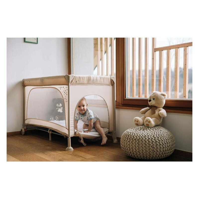 Pătuț pliant FreeON Nook 120 × 60 cm, bej – fotografia 15 a produsului