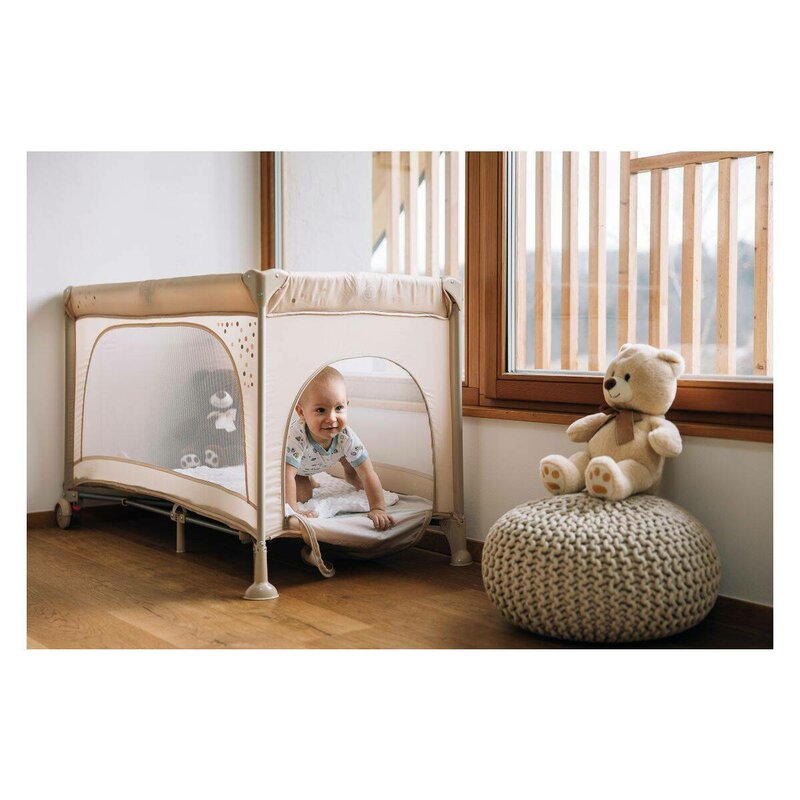 Pătuț pliant FreeON Nook 120 × 60 cm, bej – fotografia 16 a produsului