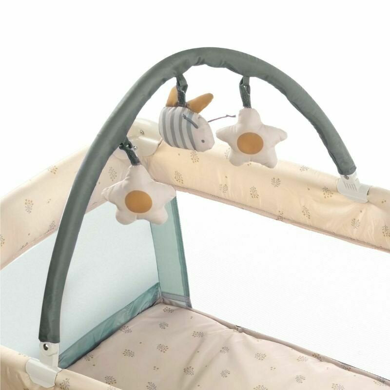 Patut pliant, Jane, Duo Level, Cu roti, Cu arcada cu jucarii, Geanta de transport, Cu doua nivele, Conform standardelor europene EN 716-1:2017+AC:2019EN 16890:2017 + A1:2021, Botanic