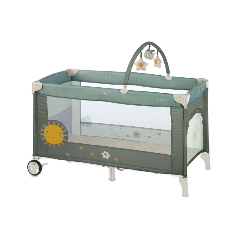 Patut pliant, Jane, One Level, Cu roti, Cu arcada cu jucarii, Geanta de transport, Cu un nivel, Conform standardelor europene EN 716-1:2017+AC:2019EN 16890:2017 + A1:2021, Botanic