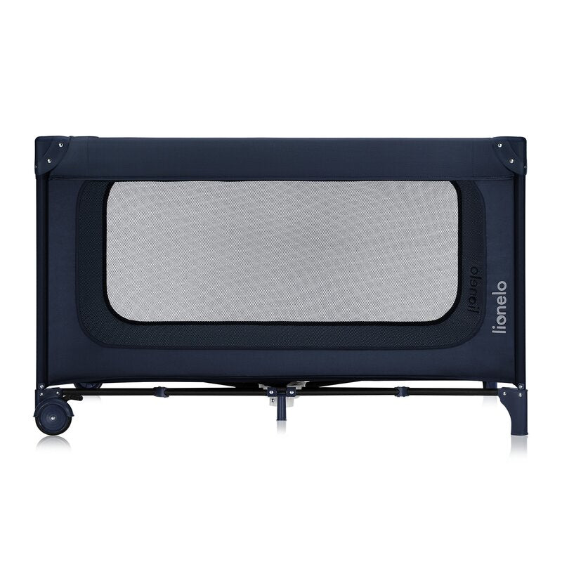 Patut pliant, Lionelo, Jasmin Easy Fold, Pana la 15 kg, Usor de pliat, Cu doua nivele, Cu saltea ergonomica T25, Cu intrare laterala cu fermoar, 2 roti cu frana, 123 x 67 cm, Conform cu EN 716, 0-36 l