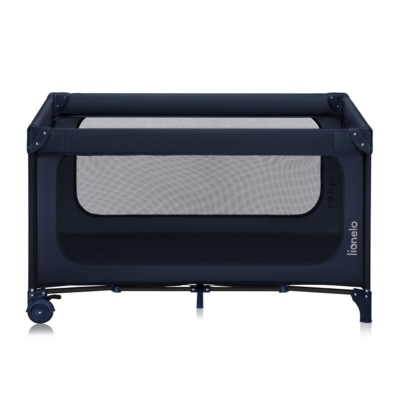 Patut pliant, Lionelo, Jasmin Easy Fold, Pana la 15 kg, Usor de pliat, Cu doua nivele, Cu saltea ergonomica T25, Cu intrare laterala cu fermoar, 2 roti cu frana, 123 x 67 cm, Conform cu EN 716, 0-36 l