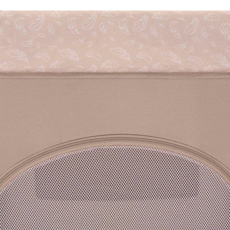 Patut pliant, Lionelo, Jasmin Easy Fold, Pana la 15 kg, Usor de pliat, Cu doua nivele, Cu saltea ergonomica T25, Cu intrare laterala cu fermoar, 2 roti cu frana, 123 x 67 cm, Conform cu EN 716, 0-36 luni, Bej