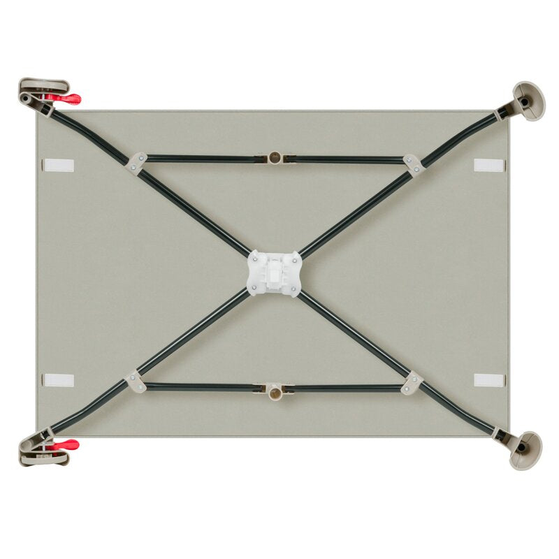 Patut pliant, Lionelo, Laura, 102 x 74 cm, Cu doua nivele, Functie de tarc, Cu roti, Include salteluta si geanta de transport, Pereti din plasa, Deschidere laterala, Pana la 15 kg, 0 luni +, Bej