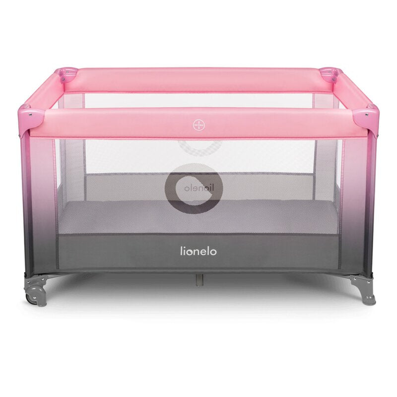 Patut pliant, Lionelo, Stefi, Cu un nivel, Cu intrare laterala cu fermoar, 2 roti, 120x60 cm, Conform cu standardul european de securitate EN 716, Roz Ombre