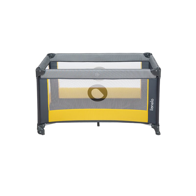 Patut pliant, Lionelo, Stefi, Cu un nivel, Cu intrare laterala cu fermoar, 2 roti, 120x60 cm, Conform cu standardul european de securitate EN 716, Yellow Lemon