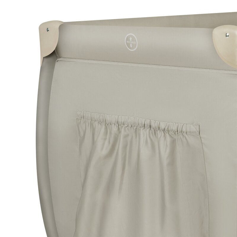 Patut pliant, Lionelo, Stefi Plus, Cu doua nivele, Cu intrare laterala cu fermoar, 2 roti, 120 x 60 cm, Conform cu standardul european de securitate EN 716, Bej