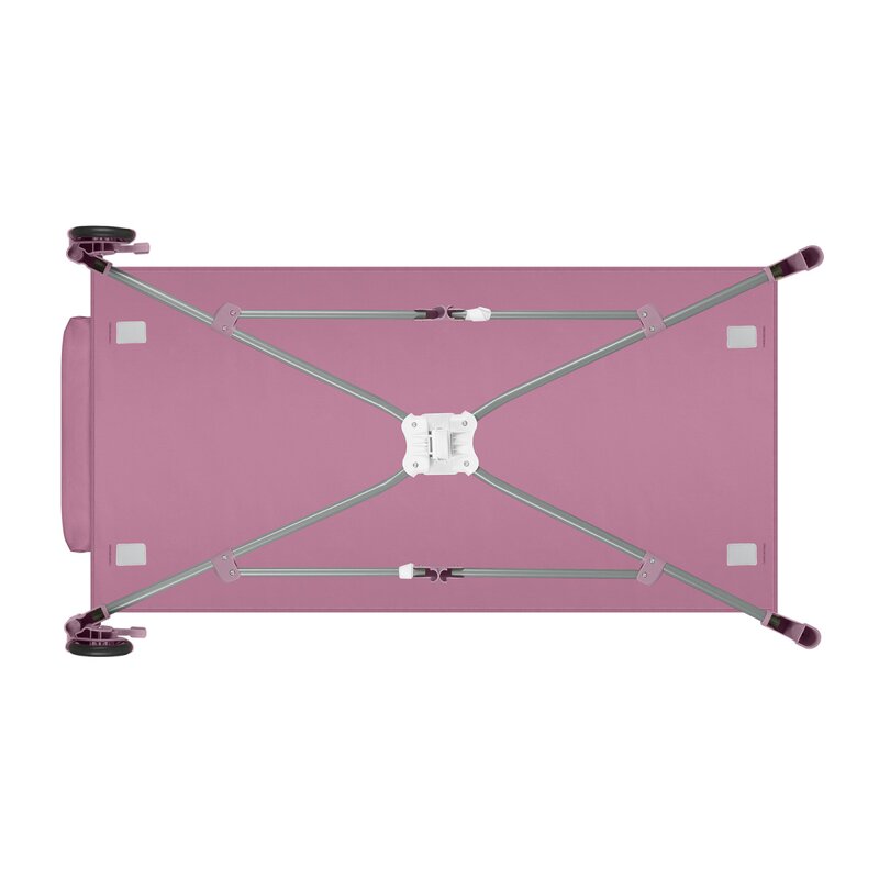Patut pliant, Lionelo, Stefi Plus, Cu doua nivele, Cu intrare laterala cu fermoar, 2 roti, 120 x 60 cm, Conform cu standardul european de securitate EN 716, Roz