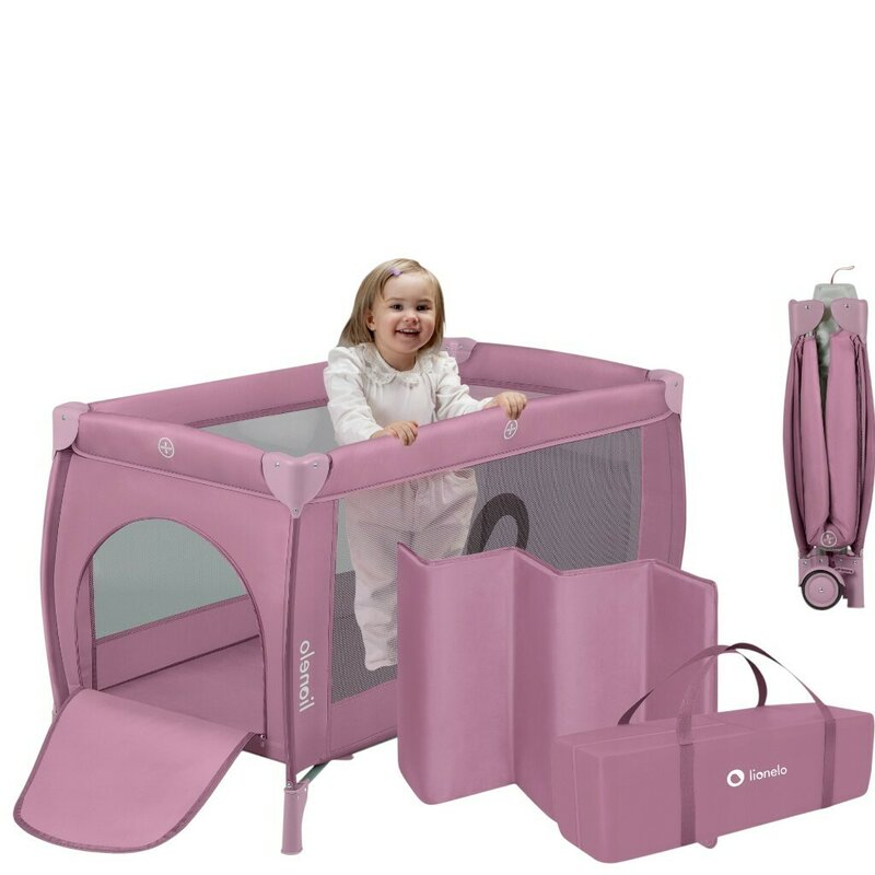 Pătuț pliant Lionelo Stefi Plus Roz Magnolia - pliat