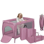 Pătuț pliant Lionelo Stefi Plus Roz Magnolia - pliat