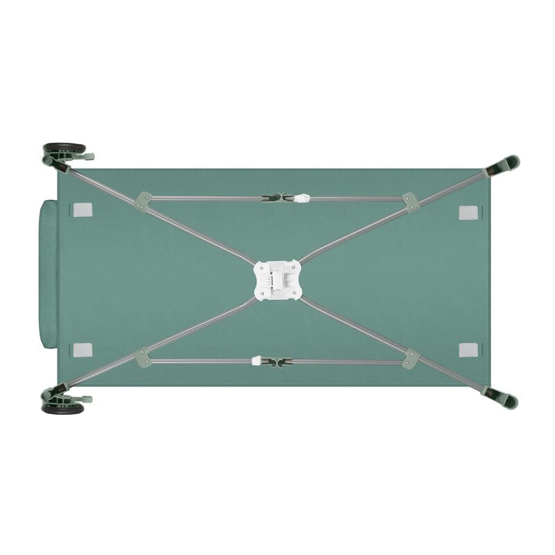Patut pliant, Lionelo, Stefi Plus, Cu doua nivele, Cu intrare laterala cu fermoar, 2 roti, 120 x 60 cm, Conform cu standardul european de securitate EN 716, Verde Olive