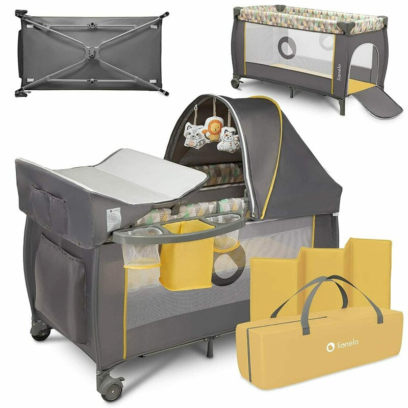 Patut pliant Lionelo Sven Plus Yellow Scandi
