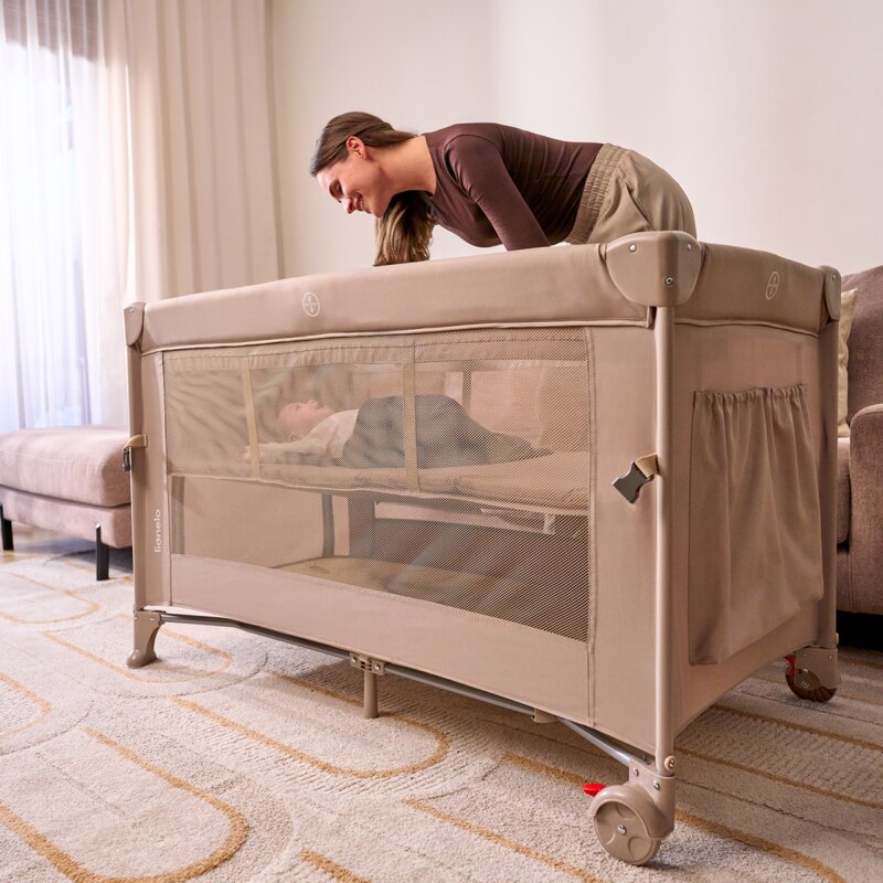 Patut Pliant Multifunctional Lionelo Ellen 3in1 Co-Sleeper 120x60 cm Gri