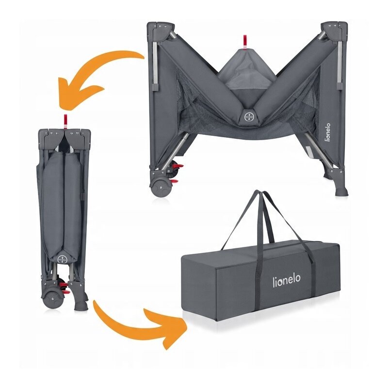 Patut Pliant Multifunctional Lionelo Ellen 3in1 Co-Sleeper 120x60 cm Gri