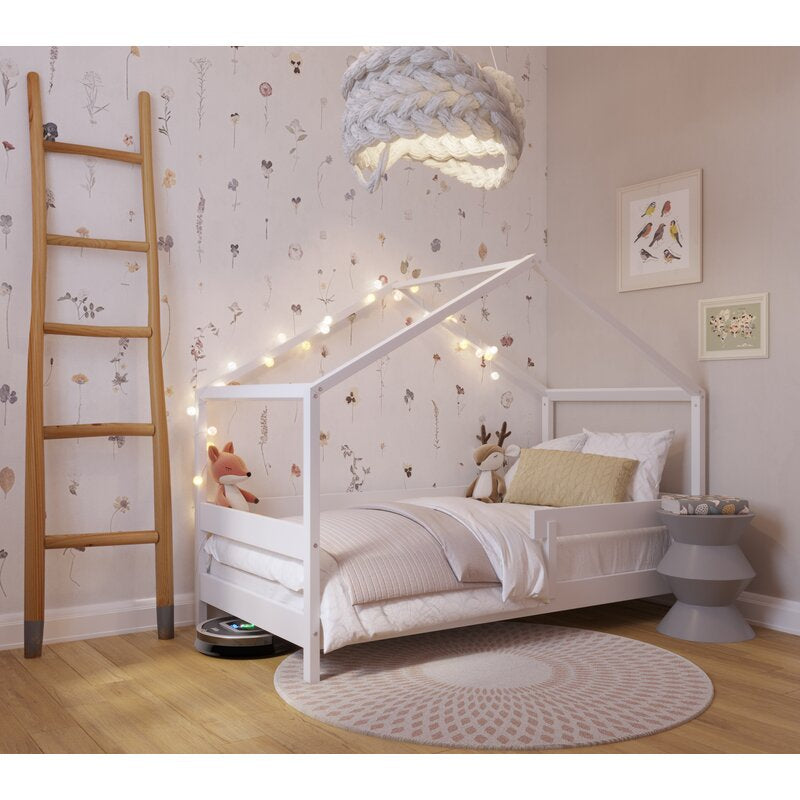 Pat casuta junior YappyKids YappyHytte 160 x 80 cm din lemn FSC