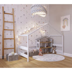 Pat casuta junior YappyKids YappyHytte 160 x 80 cm din lemn FSC