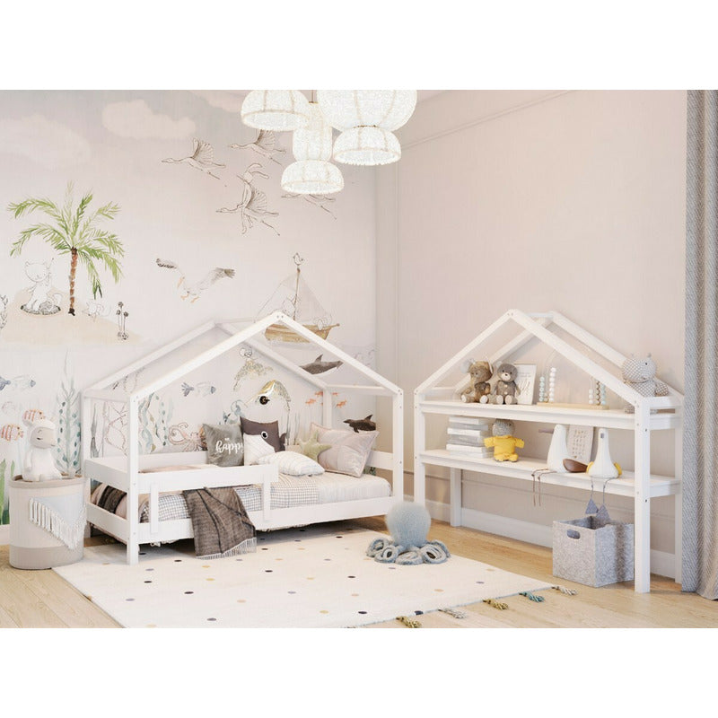 Pat casuta junior YappyKids YappyHytte 160 x 80 cm din lemn FSC