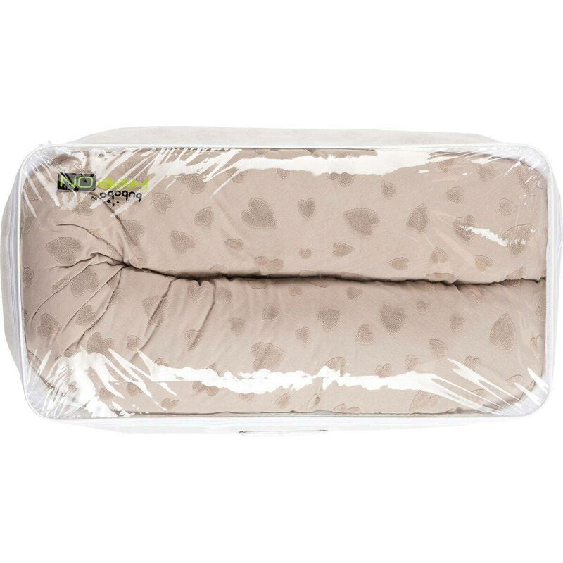 Perna alaptare, Bubaba, Cu doua fete, 170 x 35 cm, Grey Hearts
