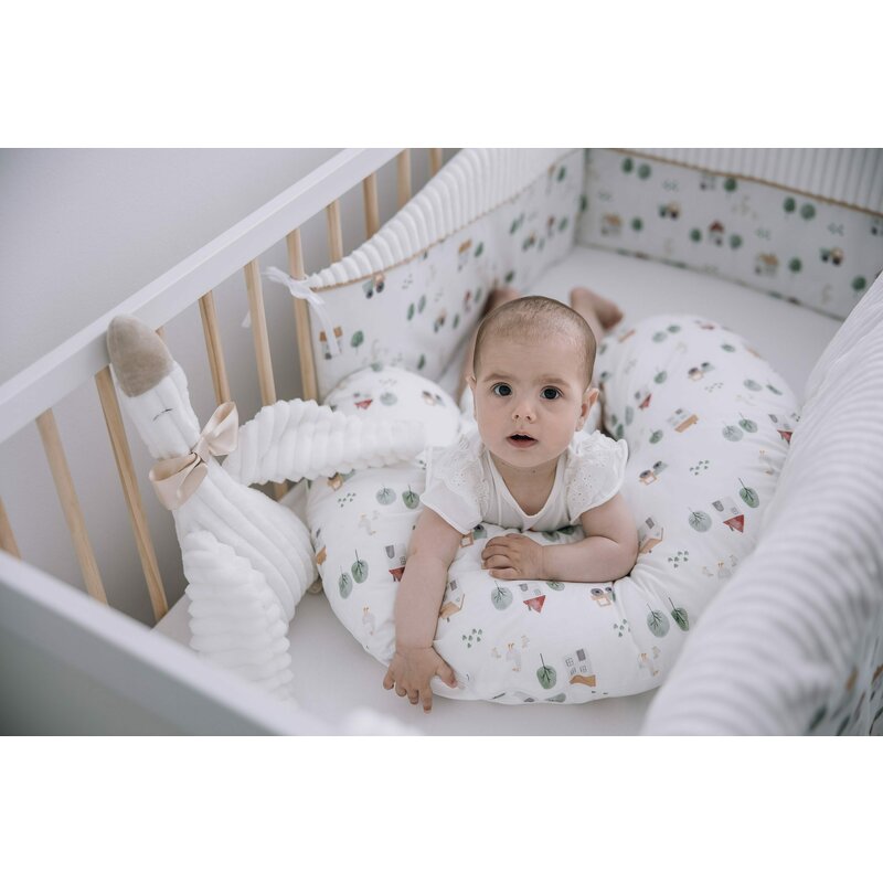 Perna alaptare, Bubaba, Cu husa detasabila, 70x60x18 cm, Farm/White