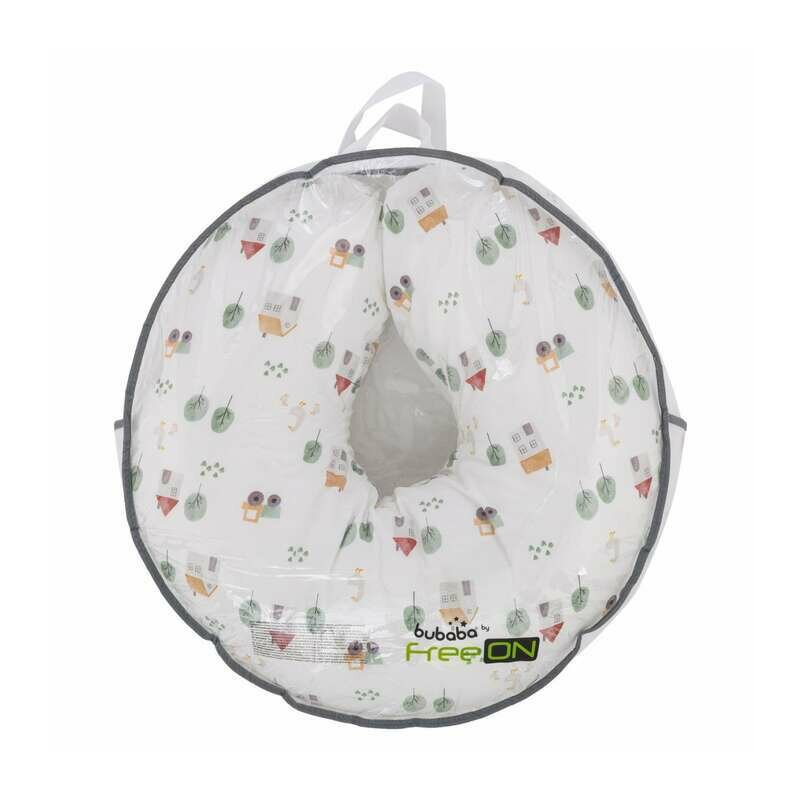 Perna alaptare, Bubaba, Cu husa detasabila, 70x60x18 cm, Farm/White