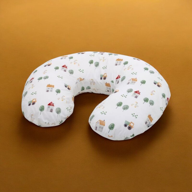 Perna alaptare, Bubaba, Cu husa detasabila, 70x60x18 cm, Farm/White