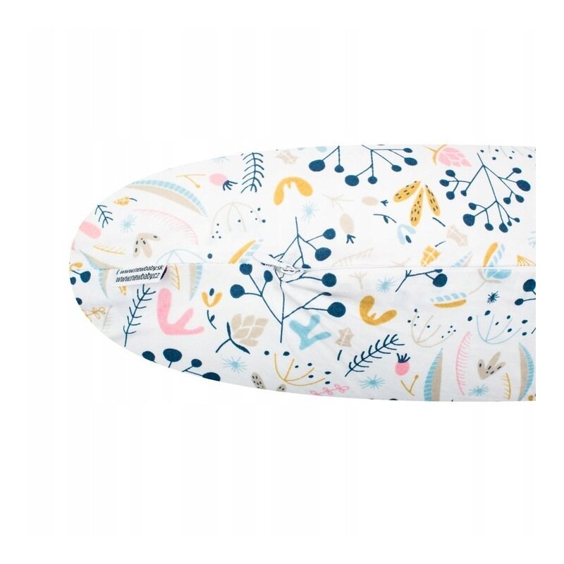 Perna alaptare, New Baby, Cranberries, Cu husa detasabila, Din bumbac, 125x16 cm, Multicolor