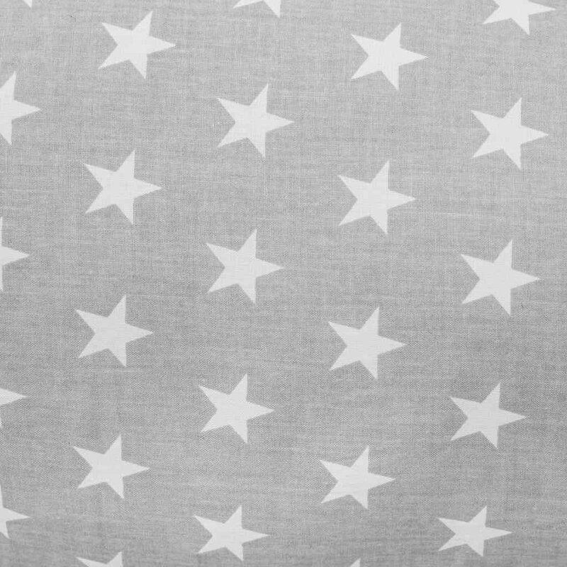 Perna alaptare, New Baby, Cu husa detasabila, In forma de C, Bumbac, Diametru 16 cm, Lungime in jurul circumferintei 285 cm, 100% antialergic, Stars Grey