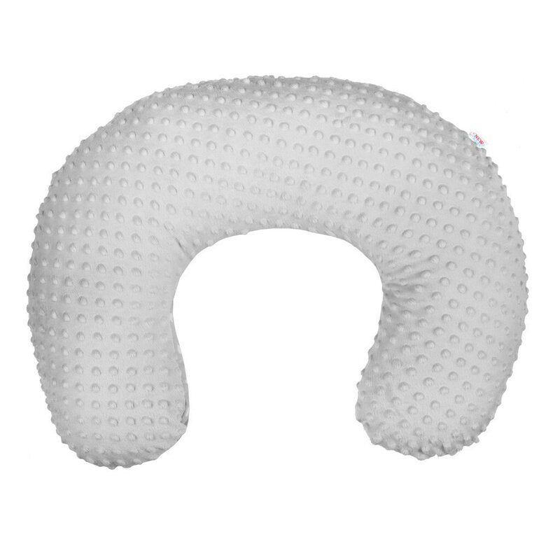 Perna alaptare, New Baby, Diametru 16 cm, Lungime in jurul circumferintei 125 cm, Bumbac+tesatura Minky, 100% antialergic, Husa detasabila, 0 luni+, Grey