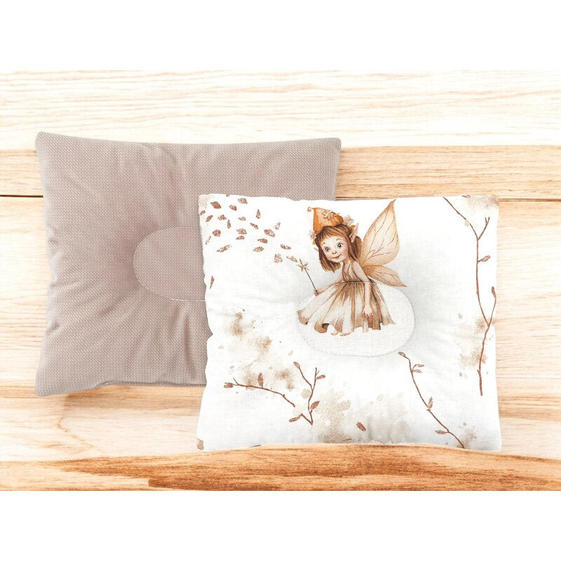 Perna bebelus, MimiNu, Profilata, Cu doua fete, Cu functie anti-soc, Pufoasa, Din catifea si bumbac, 23x26 cm, Materiale certificate Oeko Tex Standard 100, Velvet Fairy